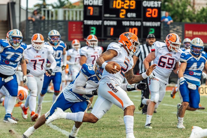 prague lions vs bratislava monarchs, americký fotbal, čaaf