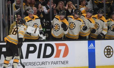 David Pastrňák slaví vstřelený gól