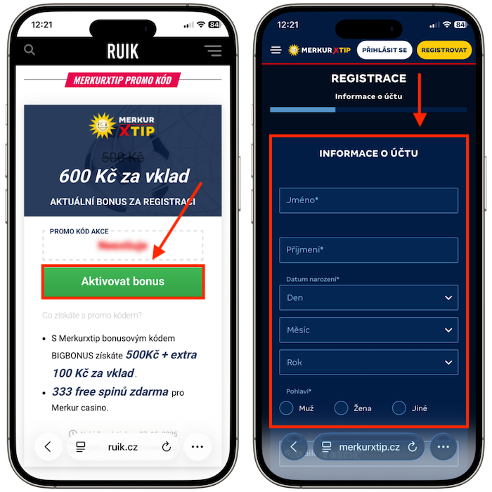 Aktivace MerkurXtip promo kódu