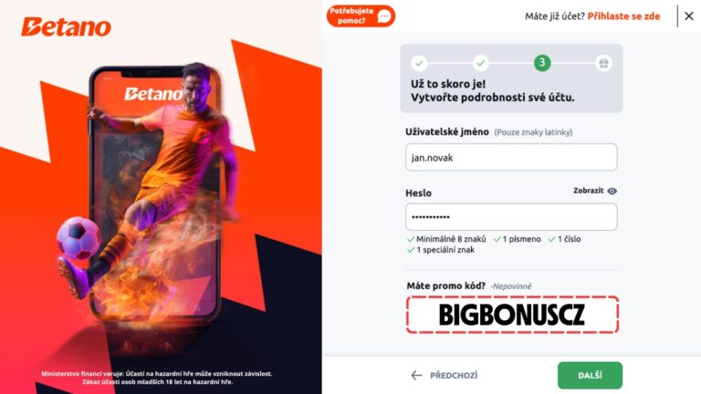 Betano registrace – jak založit účet a dokončit registraci