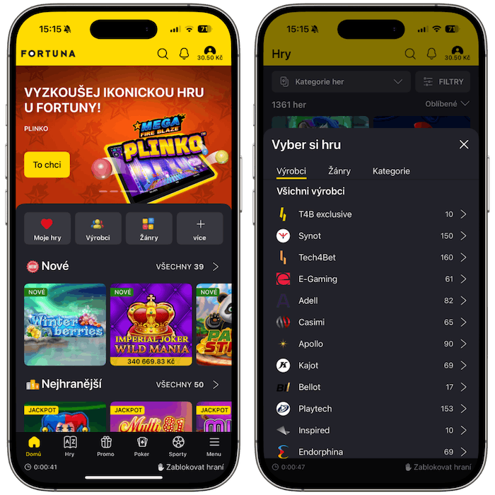 Fortuna casino aplikace pro Vegas hry