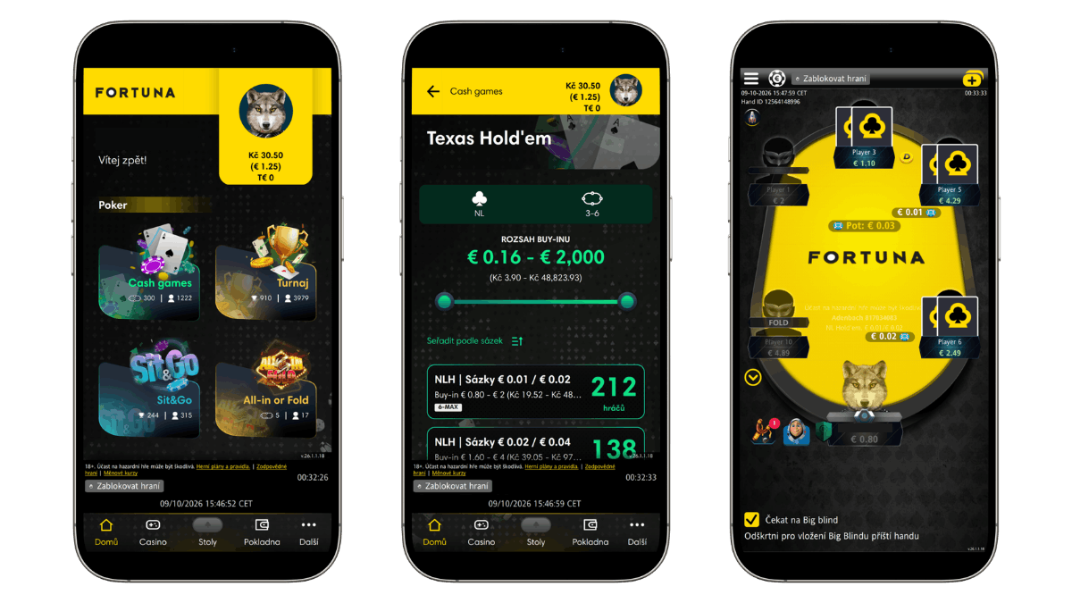 Fortuna poker aplikace pro turnaje a cash hry