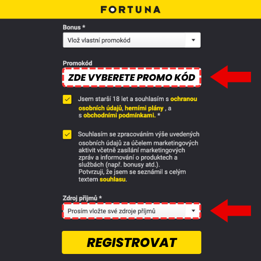 Fortuna promo kód