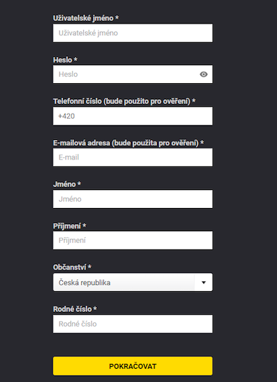 Jak probíhá registrace u Fortuny
