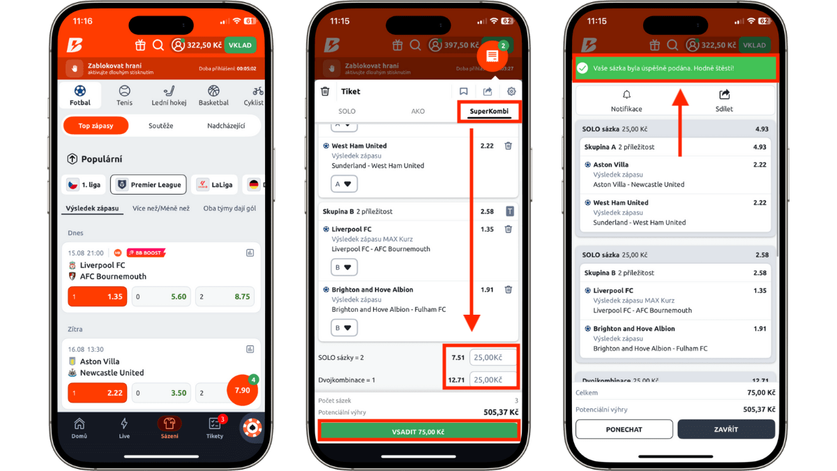 Jak sázet kombi tikety