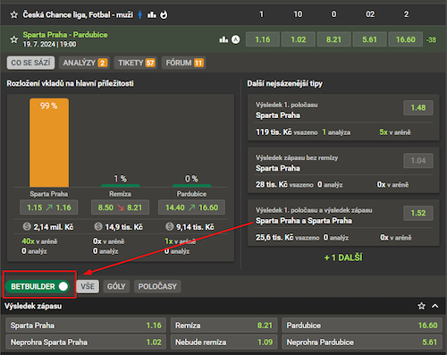 Kde a kdy si můžu vsadit s Chance BetBuilder