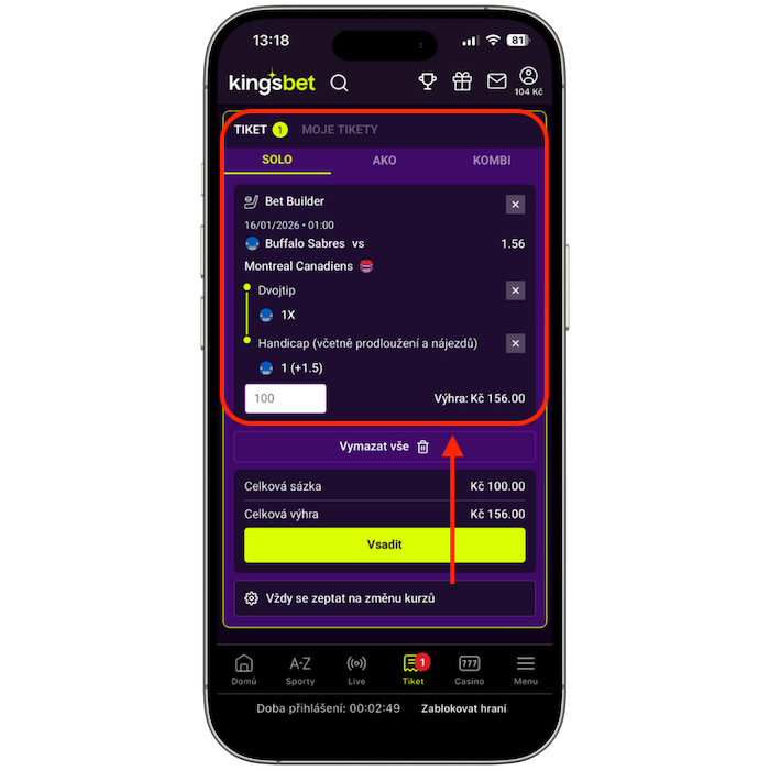 Kingsbet Betbuilder tiket