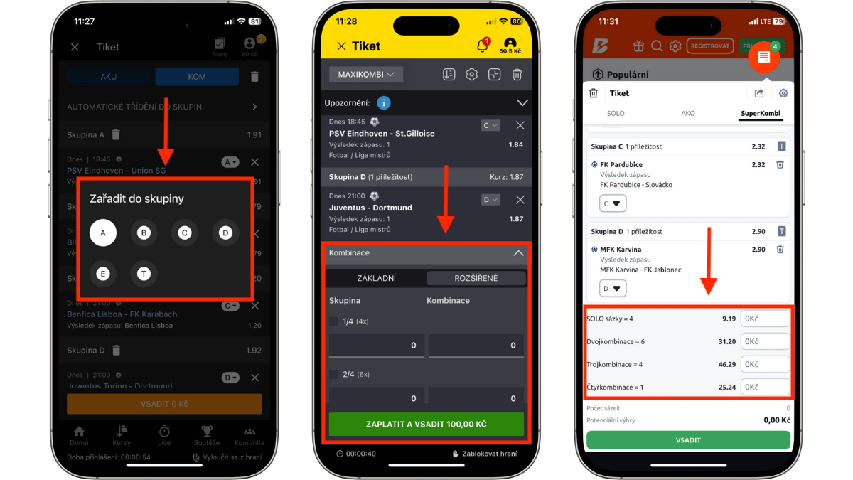 Kombi sázky u sázkových společností