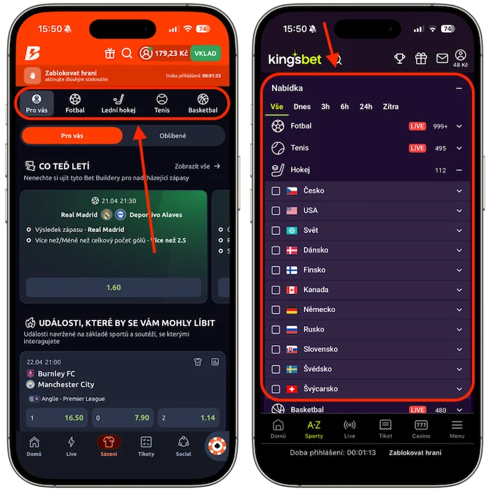 Kurzová nabídka Betano vs Kingsbet