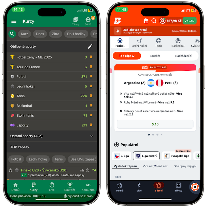 Kurzová nabídka Chance a Betano