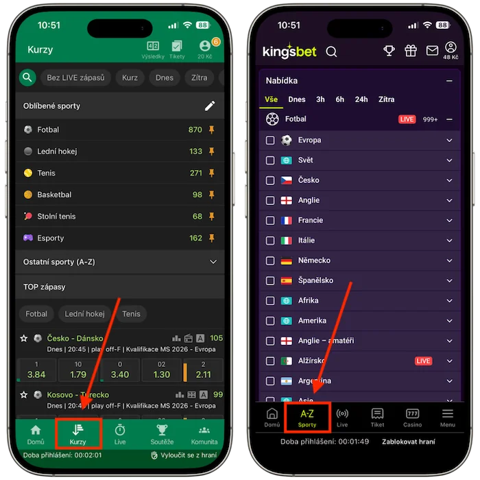 Kurzová nabídka Chance vs Kingsbet