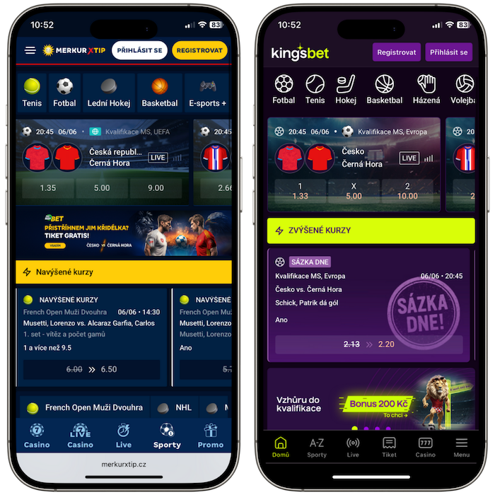 Kurzová nabídka Merkurxtip a Kingsbet