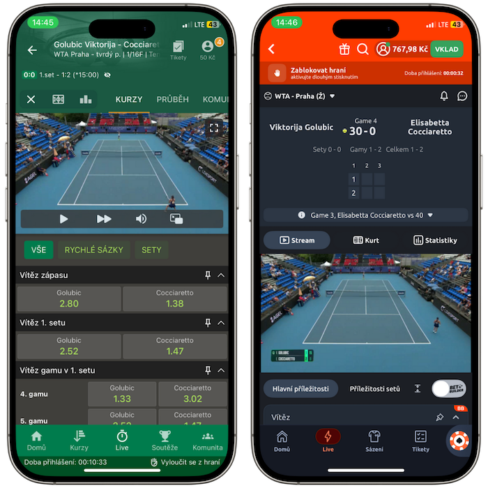 Live sázení Chance a Betano