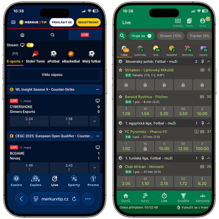 Live sázky Merkruxtip a Chance