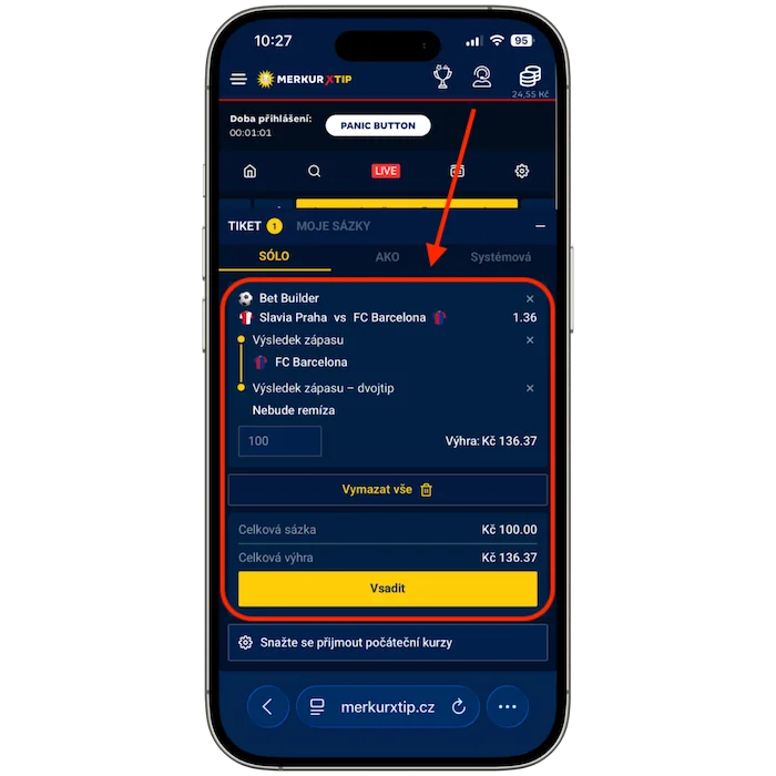 Merkurxtip Betbuilder tiket