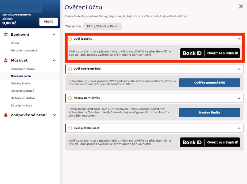 Merkurxtip ověření identity