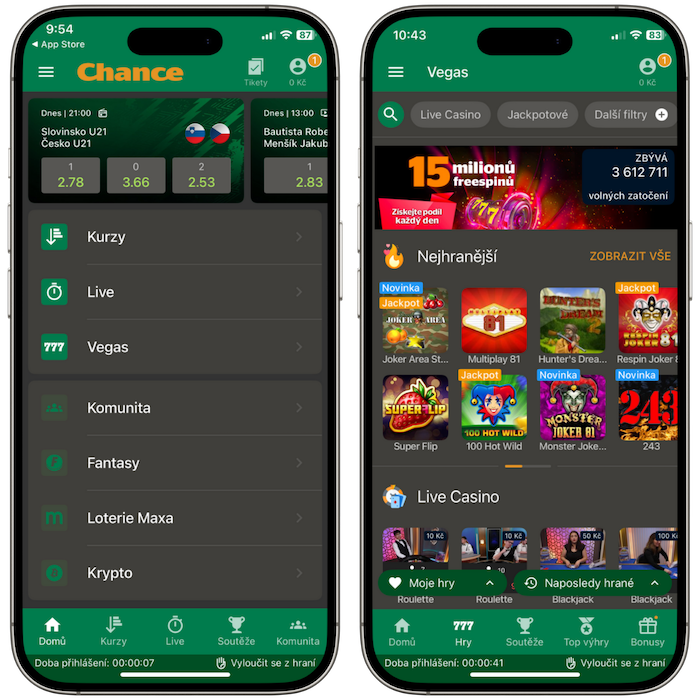 Mobilní aplikace Chance