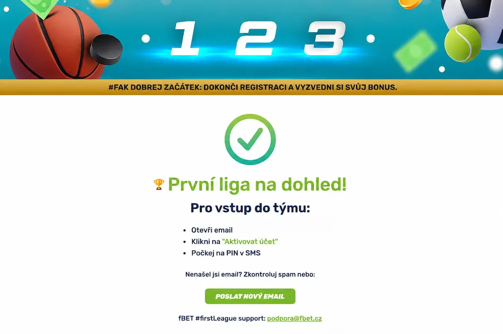 Potvrzení emailu Fbet