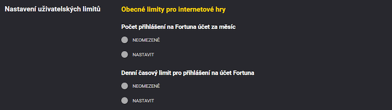 Přidání sebeomezujících limitů
