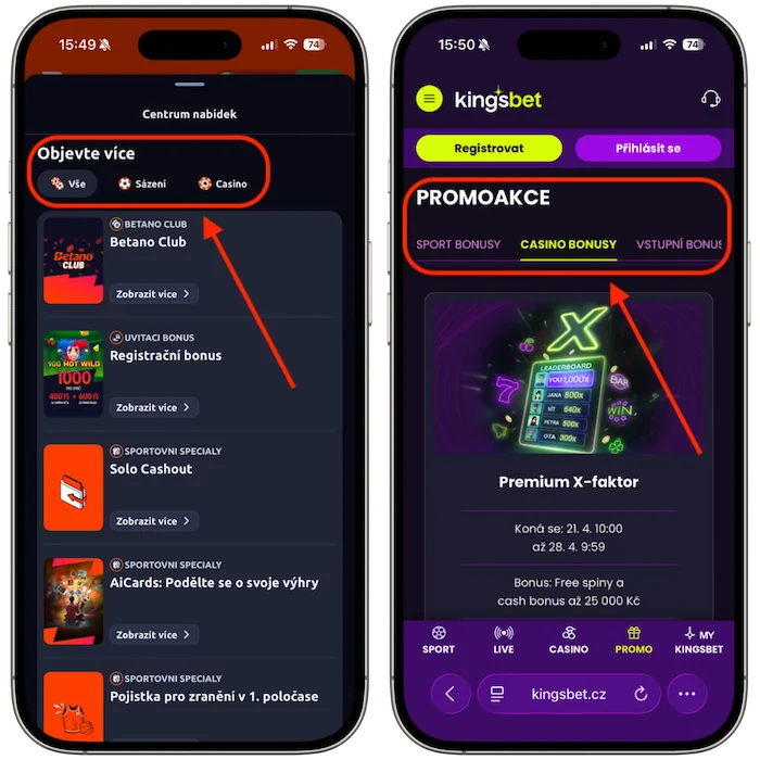 Promo akce Betano vs Kingsbet