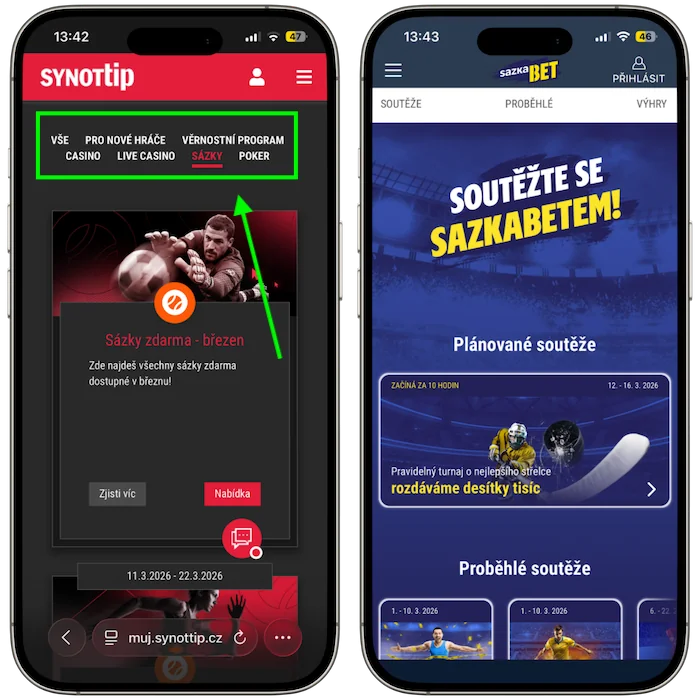 Promo akce Synottip vs Sazkabet