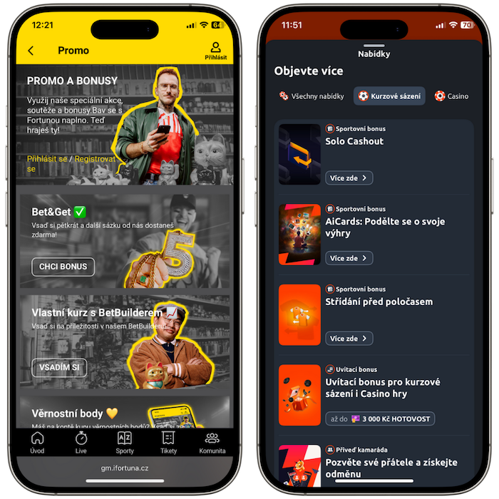 Promoakce Fortuna a Betano