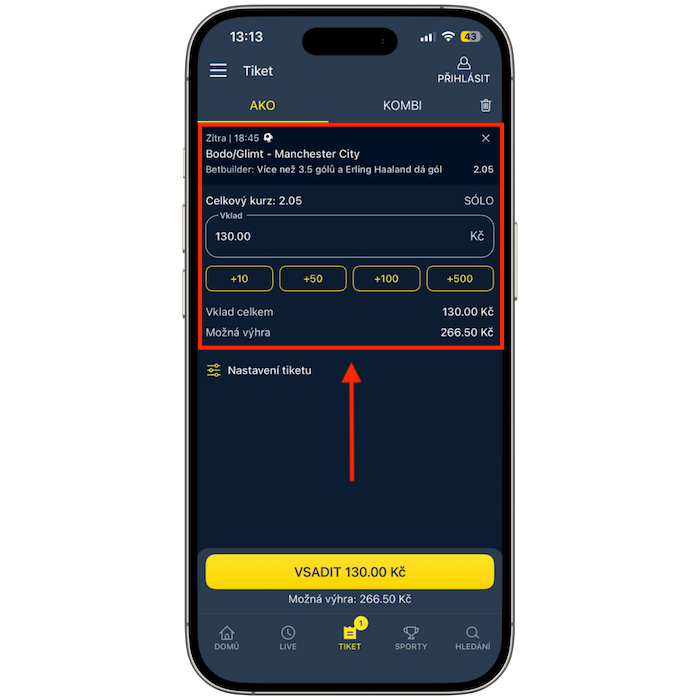 Sazkabet Betbuilder tiket