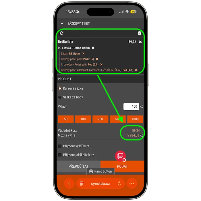 Synottip betbuidler tiket