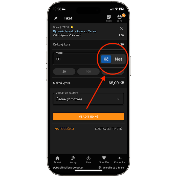 Tipsport Nety aktivace
