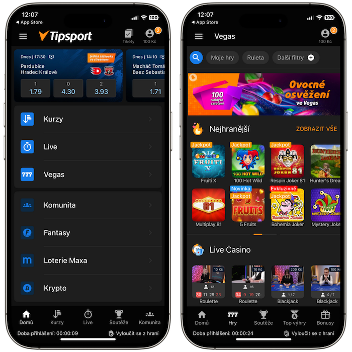 Tipsport mobilni aplikace