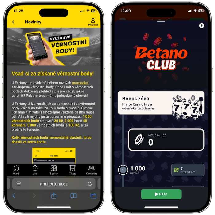 Věrnostní program Fortuna a Betano