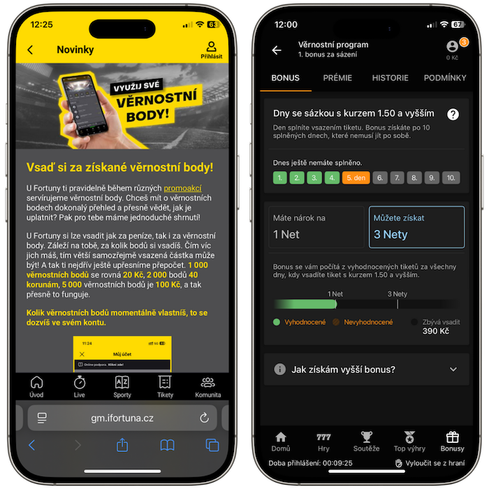 Věrnostní program Fortuna a Tipsport