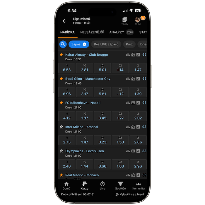 Vyberte si zápas na Tipsport Betbuilder