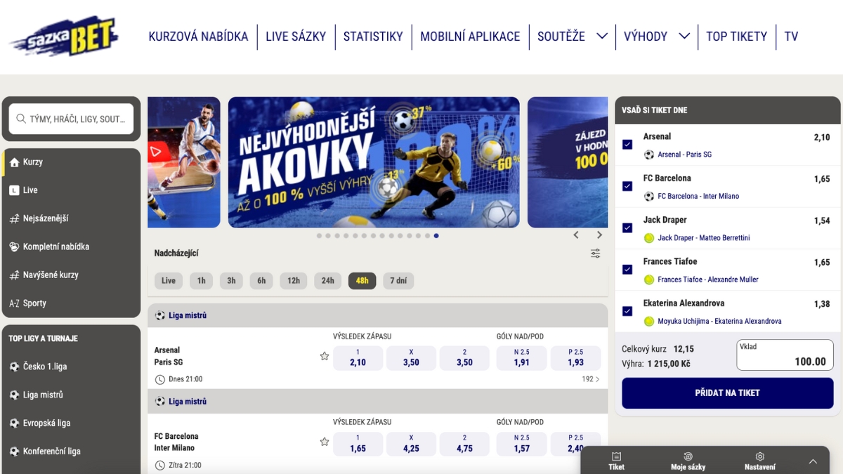 Sazkabet kurzová nabídka