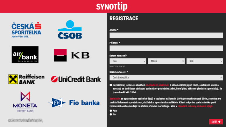 Jak se zaregistrovat u Synottip: Online návod krok za krokem
